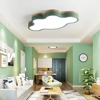 

Modern Led Ceiling Lights Cloud Shape LED For Bedroom Kids Children Room Luminaire Cute Wooden Ceiling Lamp Fixture