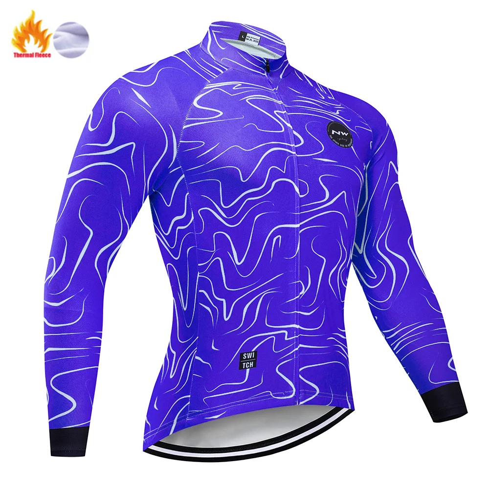 Winter Jersey NW зимняя теплая флисовая одежда для велоспорта мужской костюм Джерси для прогулок верховой езды на велосипеде MTB Одежда Теплый комбинезон комплект - Цвет: Winter Jersey