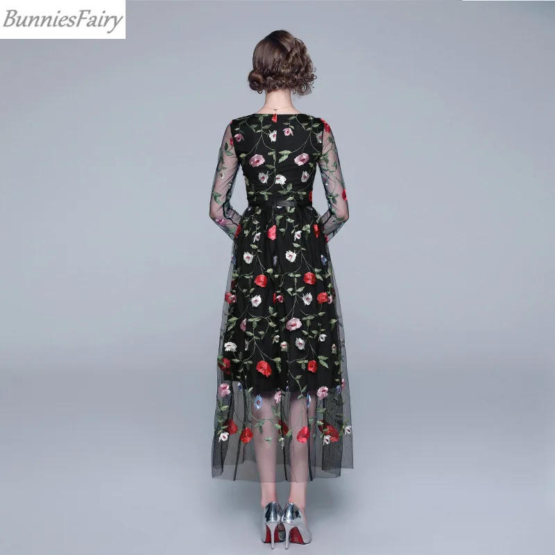 BunniesFairy 2019 осень богемный цветок розы в стиле ретро с цветочной вышивкой легкий