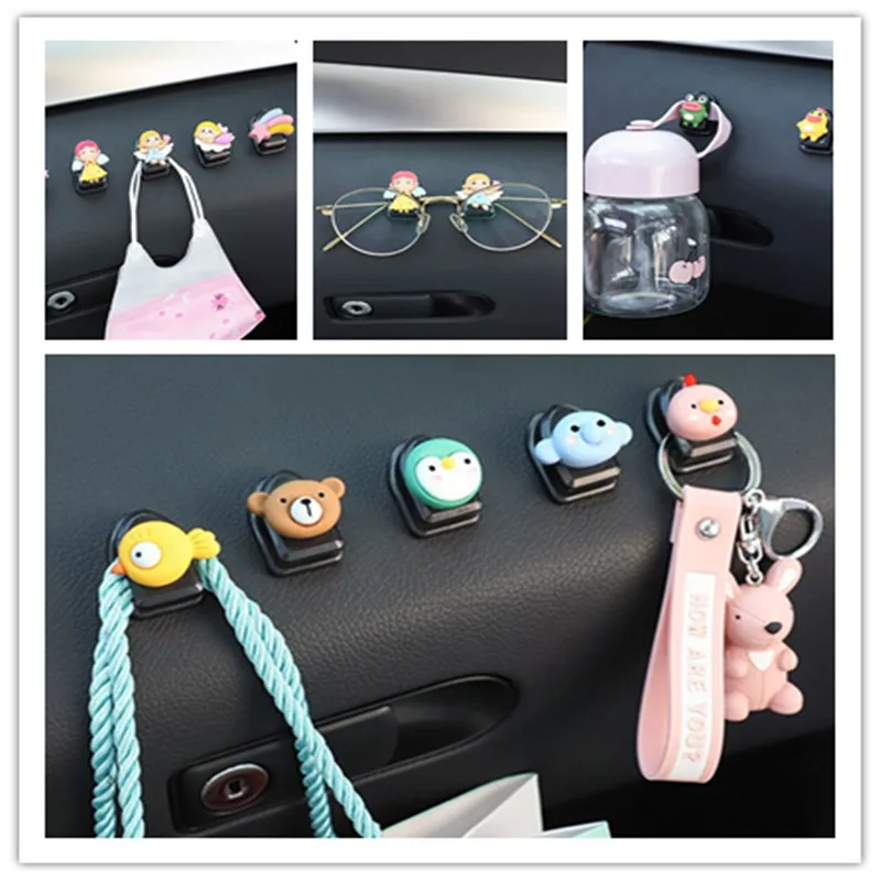 Car goods rivets hook, general Car front hook, practical cartoon beautiful multi-function Car rear seat small hook hanging items