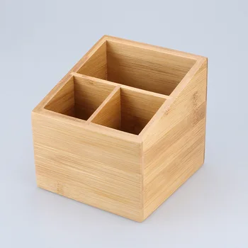

Bamboo Lipstick Cosmetic Box Bedroom Remote Control Sundries Storage Box Northern European-Style Square Large-Volume Pen