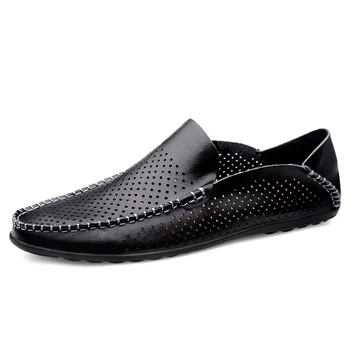 

2020 New Man Shoes Fashions Men Mens Loafers Leather Non-slip Man Shoes Leather Genuine Waterproof Mocassin Large Size 38-48