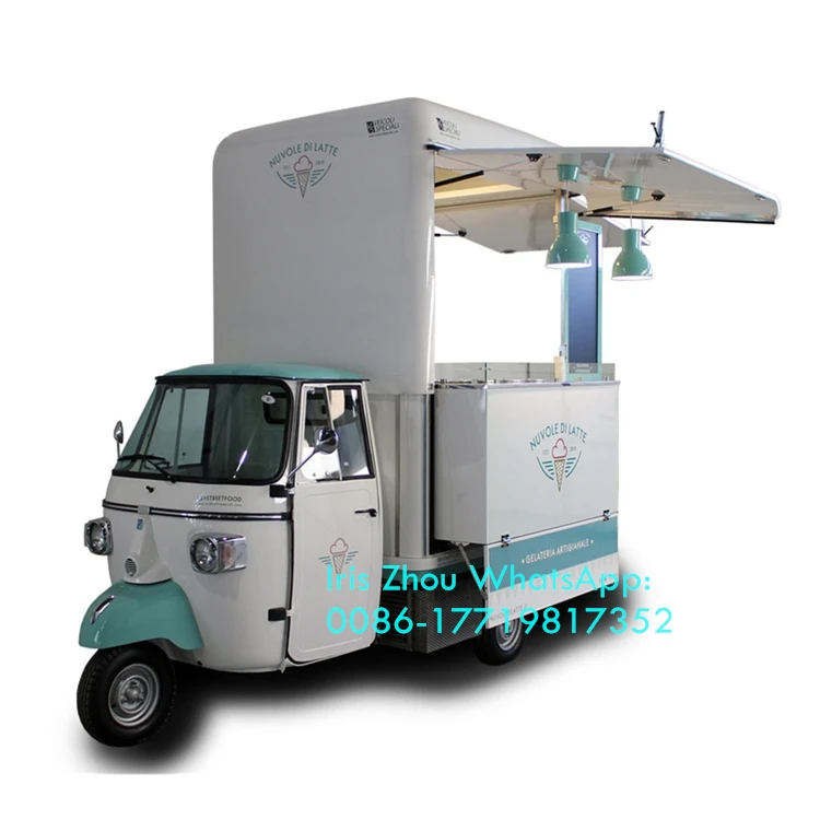 

3 wheeler Piaggio Ape espresso truck,Piaggiao ape food truck for sale usa, coffee trailer cart