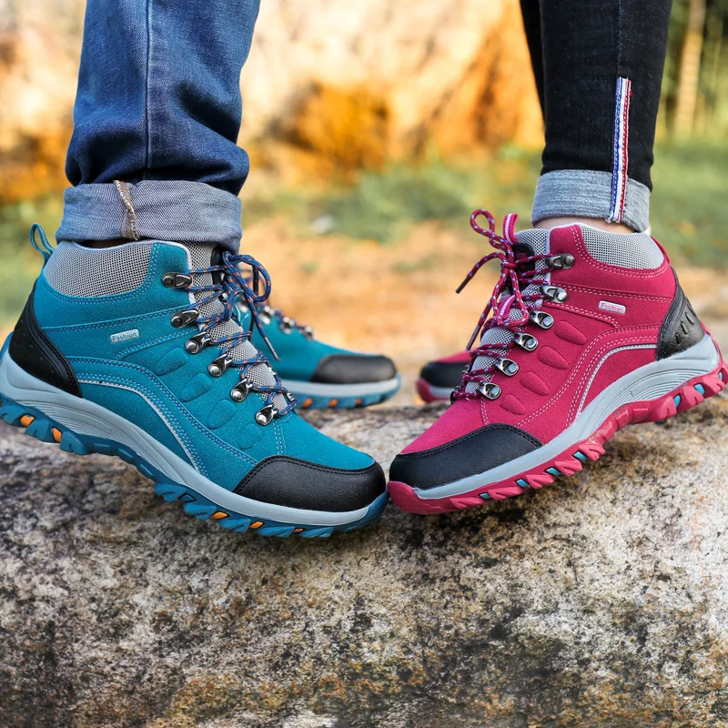 Professional Outdoor Couple Hiking Shoes Woman Trekking Sneakers Waterproof Non Slip Hiking Boots Women Mountain Climbing Shoes