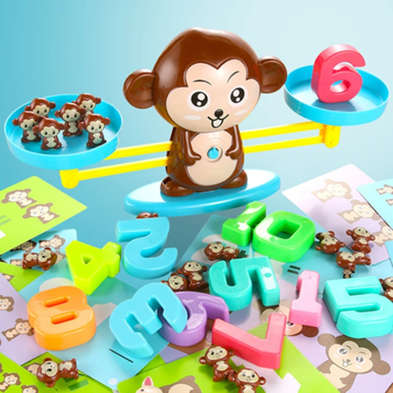 

Monkey Balance Game Scale Kids Toys Educational Early Enlightenment Digital Math Toys And Monkey Math Educational Toys For Child