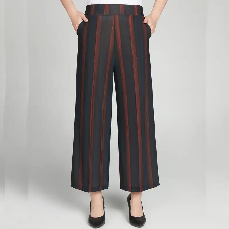 womens striped wide leg trousers