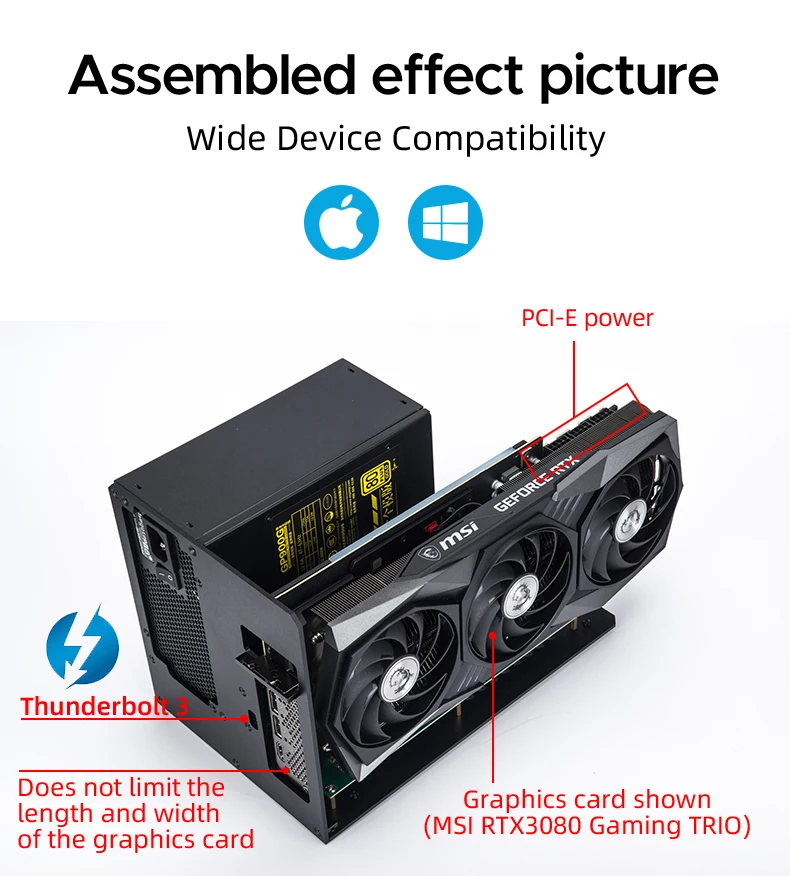 Графическая док-станция Thunderbolt 3 eGPU для ноутбука, внешнее ...