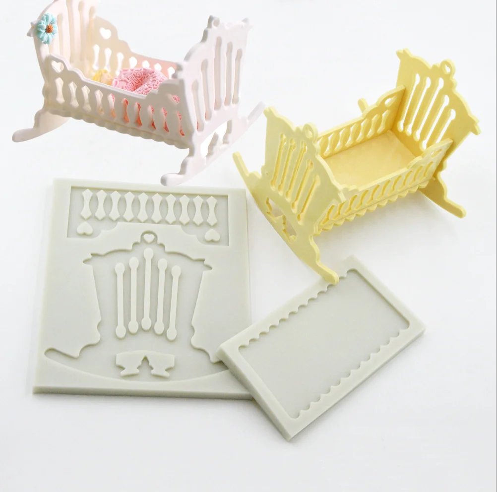 

Baby Cots Mould Cookie Cutter Bed Silicone Mold Fondant Cake Decorating Tool Gumpaste Sugarcraft Chocolate Forms Bakeware K433