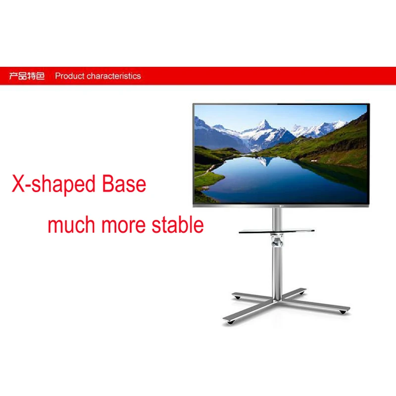 23 &quot 65&quot Нержавеющая сталь Мобильная lcd ТВ тележка плазменная напольная