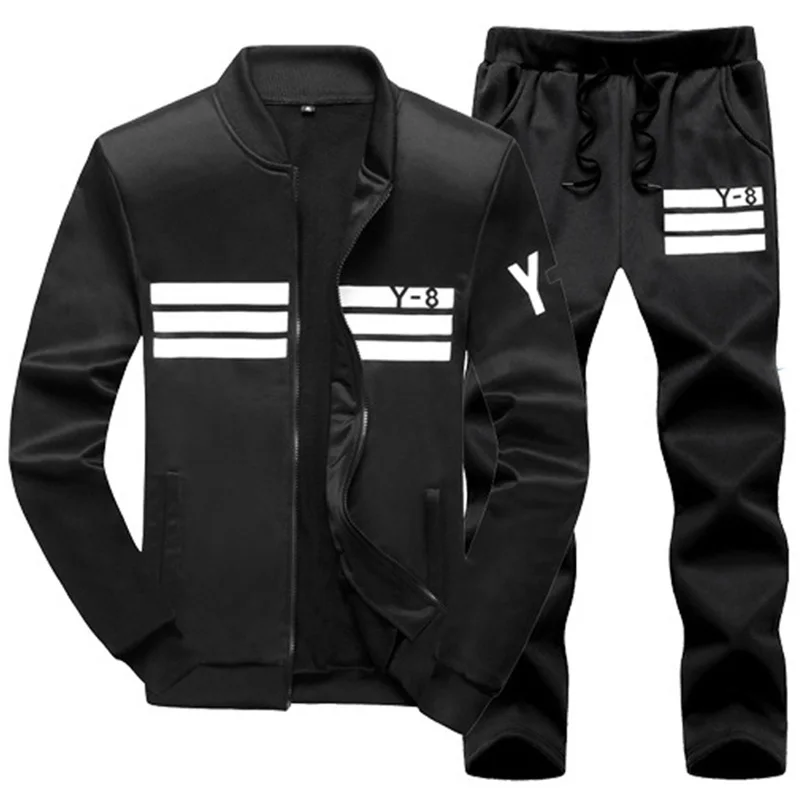 Plus Size 6XL 7XL M-9XL Men's Sportswear Sets 2019 Spring Fall Sporting TrackSuit Men 2 Piece Jacket + Pants Set Male Fitness Plus Size 6XL 7XL M-9XL Men's Sportswear Sets 2019 Spring Fall Sporting TrackSuit Men 2 Piece Jacket + Pants Set Male Fitness