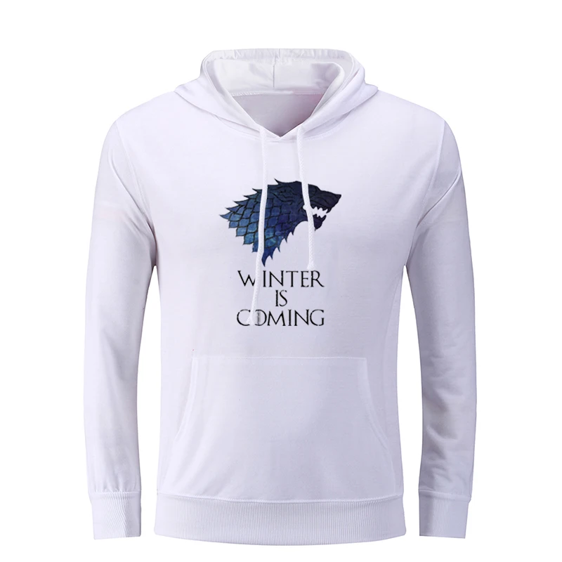 icWM914W Direwolf Игра престолов дом Старк Волк Тотем скоро зима для мужчин Графический свитер с капюшоном струны пуловер с капюшоном подарок - Цвет: icWM914W