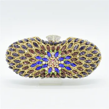 

Latest Luxury Full Diamond Crystal Purse Diamonds Rhinestones Women's Pouch Evening Bags Bridal Shoulder Bag Chain High Quality