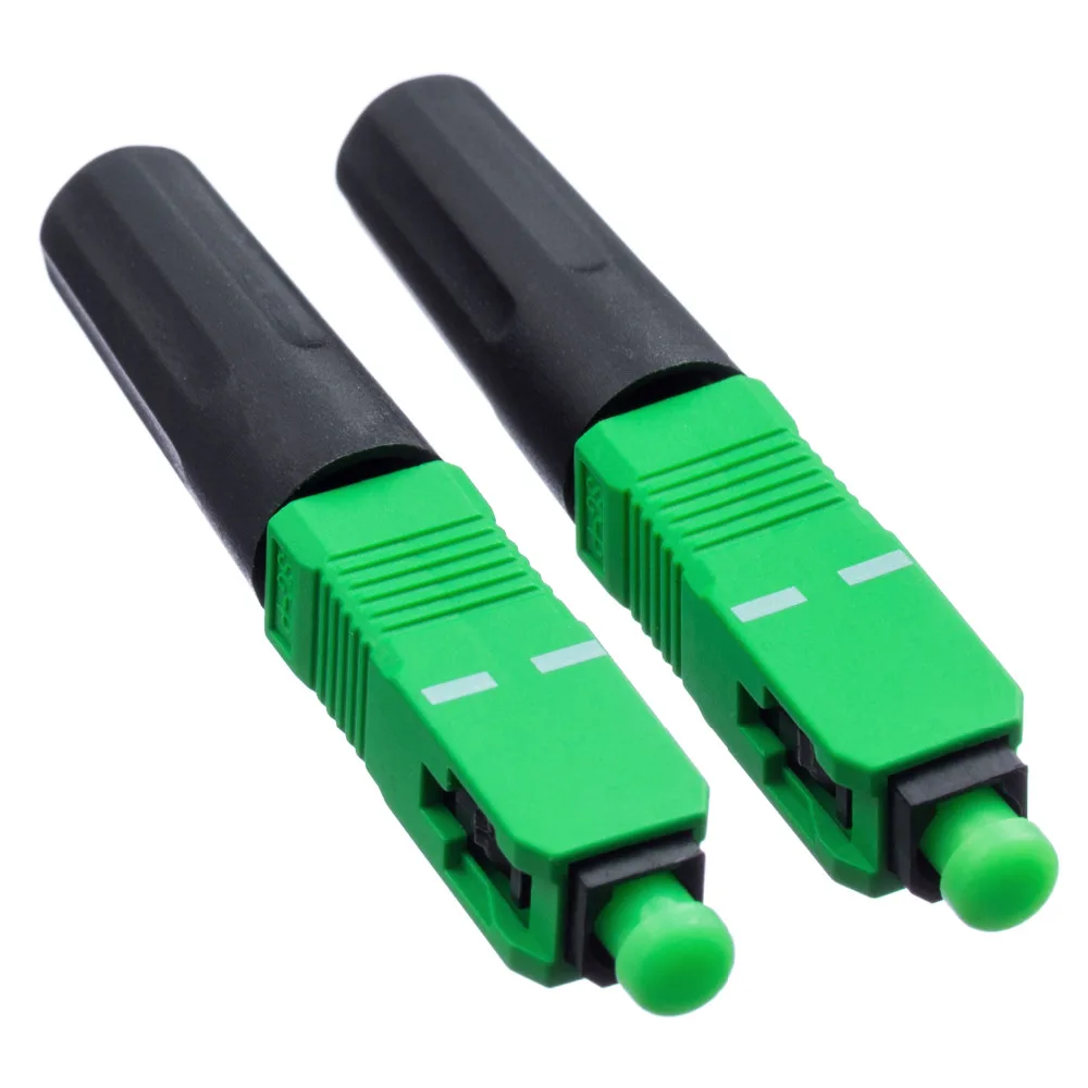 100 PCS FTTH SC APC Optical Fiber Cable Quick Connector Fast Cold Connection Adapter for CATV Network