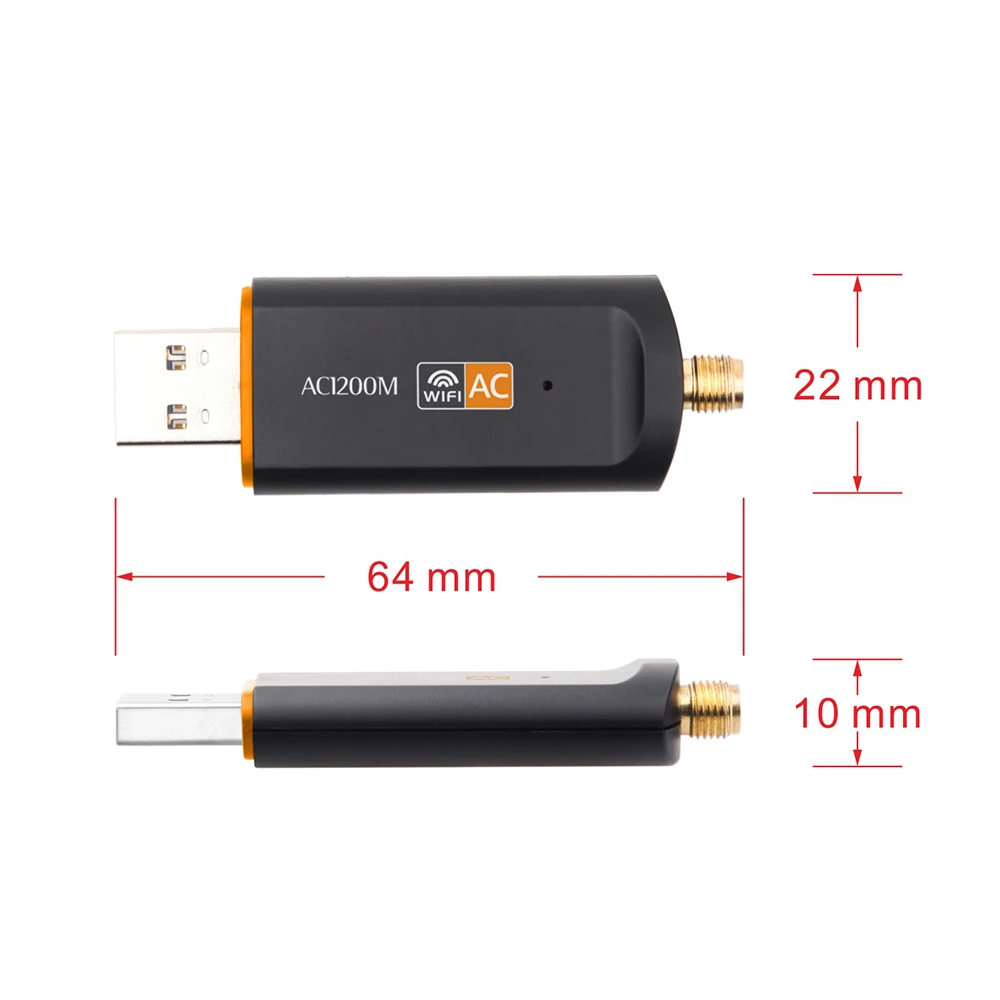 USB 3.0 1200Mbps Wifi Lan 어댑터(안테나 포함) 2.4G 및 5G 밴드 RTL8812BU 무선-AC Wlan 듀얼 밴드 802.11ac(노트북 PC용)