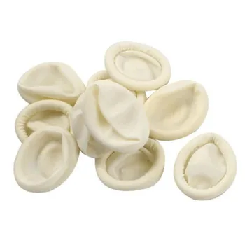 

100Pcs White Nail Art manicure perdicure Latex Rubber Finger Cots Protector Gloves Tools