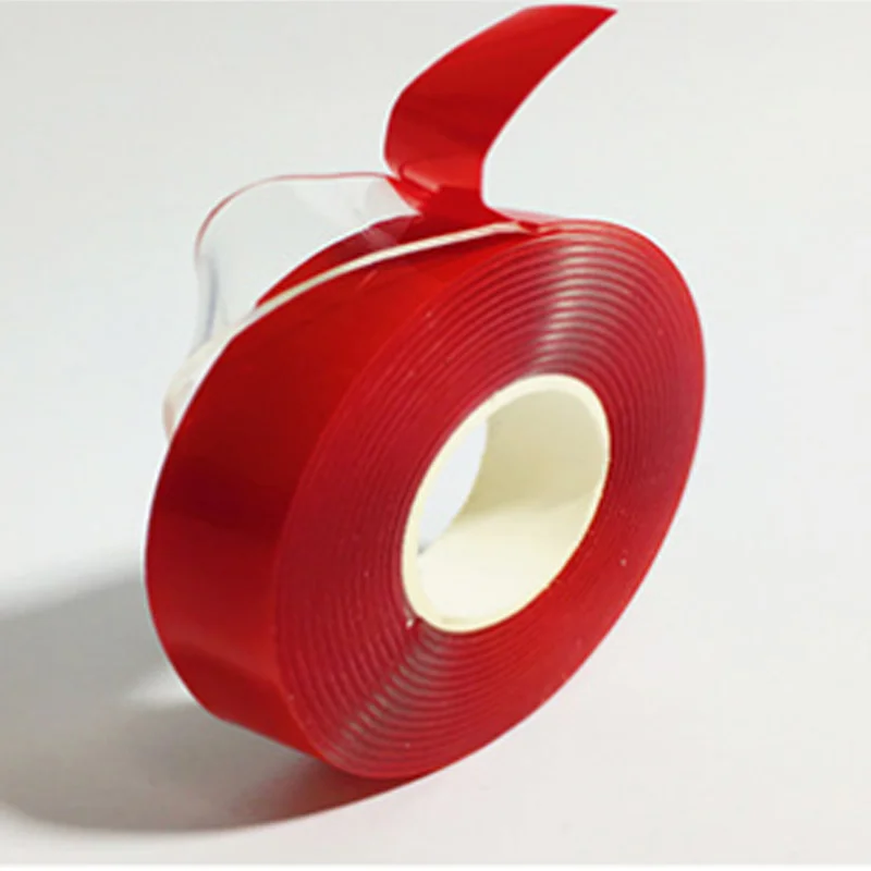 Красный прозрачный силиконовый двухсторонний скотч стикер для автомобиля стикер s высокая прочность без следов клейкая наклейка авто товары для жизни