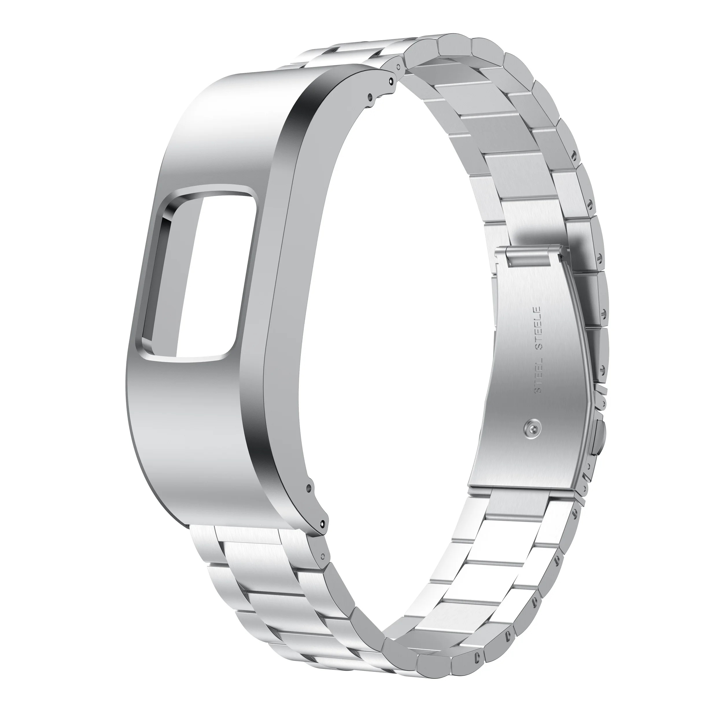 Ремешок для часов из нержавеющей стали для Garmin Vivofit 4 ремешок из трех звеньев металлический браслет для Garmin Vivofit 4 часы аксессуары с рамкой - Цвет ремешка: Sliver