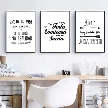 

Spanish Positive Quote Art Poster Modern Decor Canvas Painting and Prints Wall Picture for Living Room Home Decoration