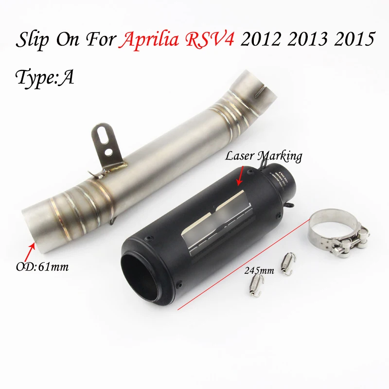 

For Aprilia rsv4 2012 2013 2015 Motorcycle Full Exhaust System Modified Stainless Steel Middle Section Link With Muffler Pipe