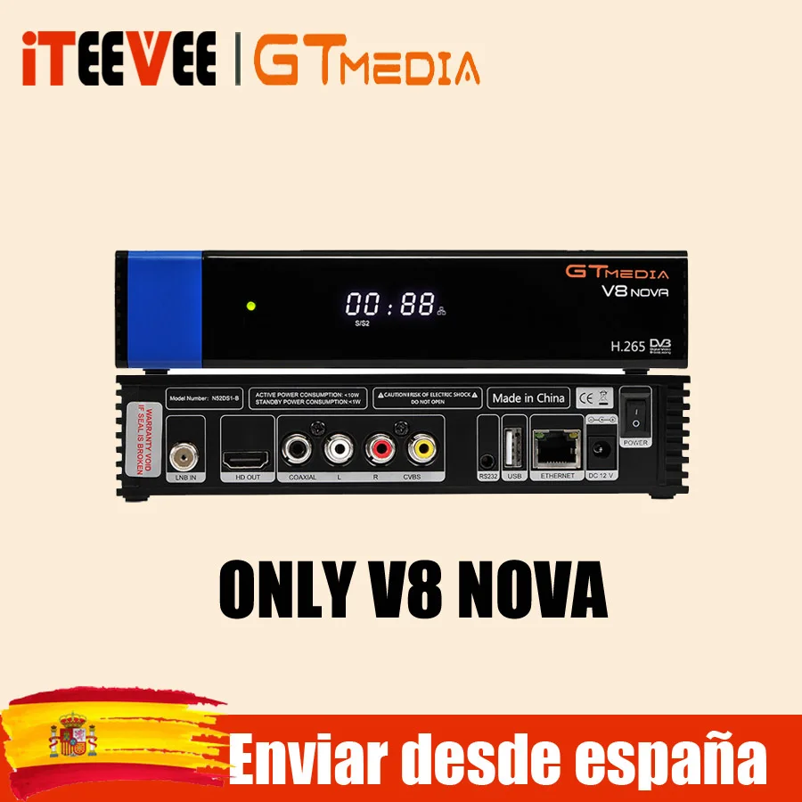 GTMEDIA V8 NOVA синий спутниковый ресивер DVB S2 встроенный wifi Ethernet power vu biss ccam newcamd телеприставка Корабль из Испании - Цвет: V8 NOVA BLUE
