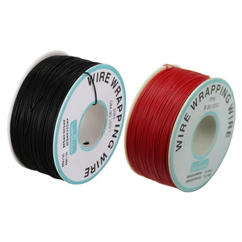 

1Pcs Wrapping Wire & 1Pcs Wire-Wrapping Wire 30AWG Cable :P/N B-30-100 Tin Plated Copper Wire Wrepping Cable Reel Black 0.25Mm W
