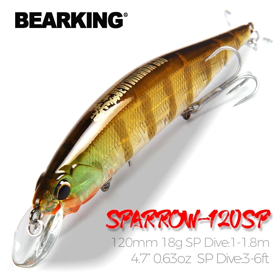 

Bearking 120mm 18g SP jerkbaits hot model fishing lures hard bait different colors for choose minnow quality professional minnow