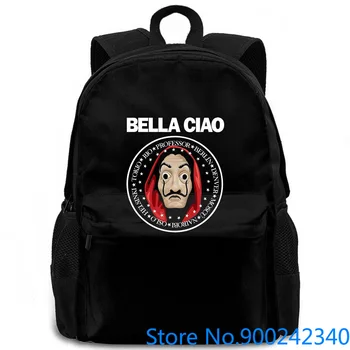 

BELLA CIAO La Casa De Papel adult & Kids s Black women men backpack laptop travel school adult student