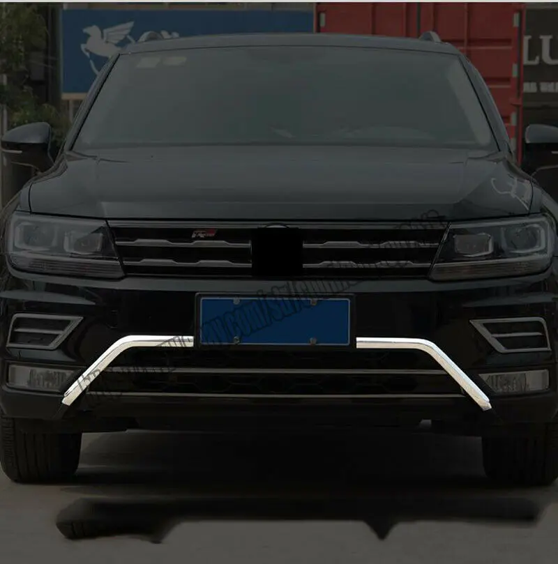 Для VW Tiguan- ABS хромированный передний бампер Нижняя крышка Накладка автомобиля модификация автомобильные аксессуары