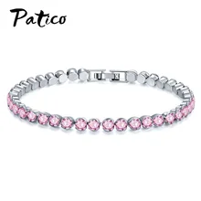 Браслеты из стерлингового серебра 925 пробы с сверкающими фианитами ААА браслеты дружбы на цепочке для женщин Роскошные ювелирные изделия аксессуары Mujer