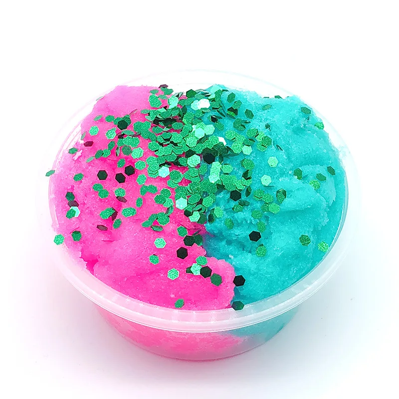 60 мл облако слизь пушистые поставки полимерные бусины слизь блеск Playdough волшебный цветной песчаный Пластилин игрушки для детей - Цвет: Темный хаки
