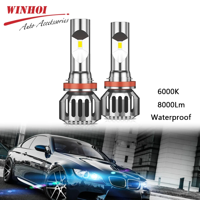 Светодиодные Автомобильные фары H4/HB2/9003 H1 H7 H8/H9/H11 9005/HB3/H10 9006/HB4 50 Вт 6000 К 12 В 8000Lm K8