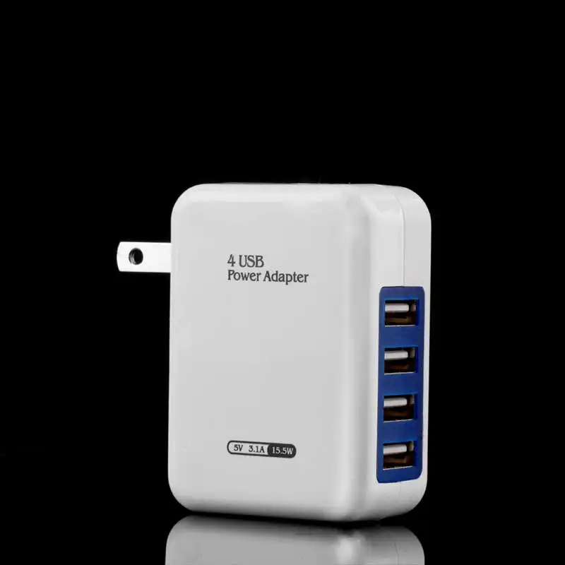 Полностью белый пластик 2.1A 4 порта Usb портативное устройство для зарядки из настенной розетки для дома и путешествий адаптер питания переменного тока для Iphone для Ipod Us Plug