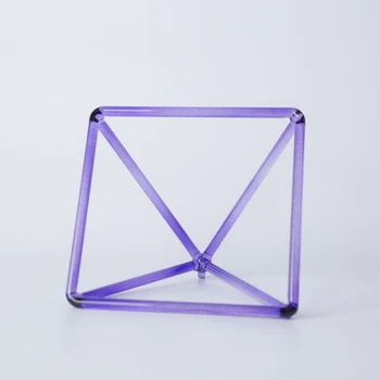

8 inches Purple Color Crystal Singing Pyramid for Healing Energy with String
