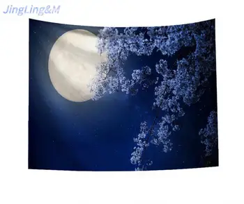 

Decorative Tapestry On The Background Of The Sea Moon Pattern Chemical Fiber Wall, Suitable For Bedroom, Living Room, Dormitory