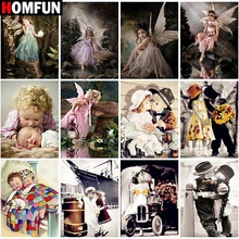 HOMFUN Алмазная картина "Декорации для девочек" вышивка крестиком на заказ фото Алмазная вышивка квадратная круглая дрель домашний декор