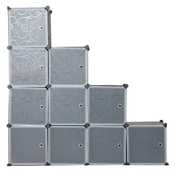 

2019 10 Grids Trapezoid DIY Plastic Storage Wardrobe DIY Waterproof Home Use Storage Cube Organiser Clothes Wardrobe Cabinet