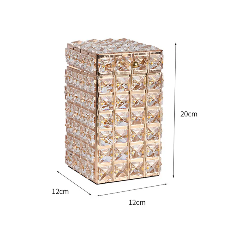 Хрустальный ящик для хранения кистей для макияжа, органайзер для ювелирных изделий, коробки с крышкой, домашний декор для рабочего стола