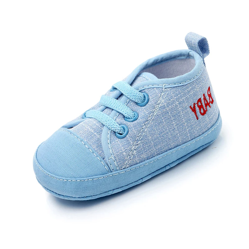 Модные парусиновые туфли для новорожденных мальчиков с закрытым носком; повседневные кроссовки для малышей; обувь для первых шагов - Цвет: ZM1212B (4)