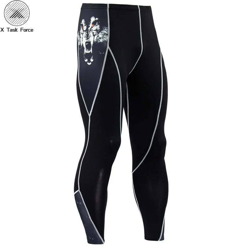 

Fashion Mens Compression Pants 3D Print Quick Dry Skinny Leggings Tights Fitness MMA Pants Stitching Tousers plus size S-3XL