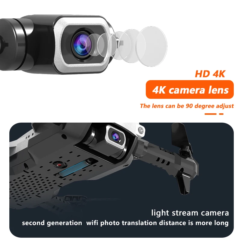 H3 Mini Drone 4K 1080P HD Dual Camera WIFI Real-time Aerial FPV Optical Flow RC Quadcopter Helicopter Foldable Dron Toys For Kid