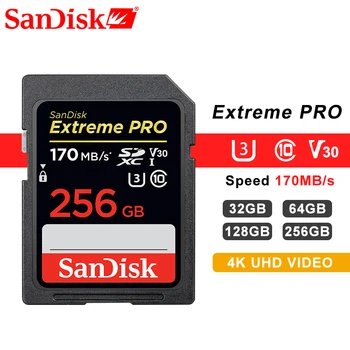 

SanDisk Extreme Pro SD Card SDXC 64g 128g 256g up to 170MB/s UHS-I Class10 SDHC 32g up to 95MB/s Memory Card 4K for SLR Camera