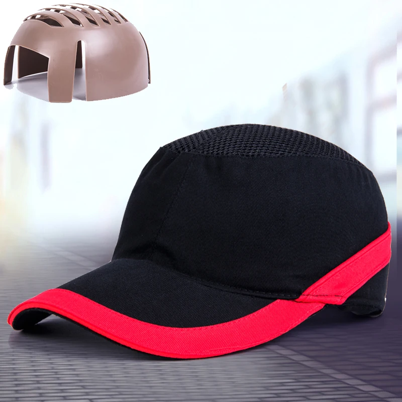 Black Baseball Bump Cap Helmet Lightweight Safety Hard Hat Head