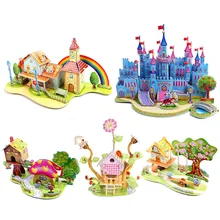 3D DIY головоломки детские игрушки ребенок замок строительство шаблон подарок для детей Brinquedo Educativos головоломки дома Infantiles