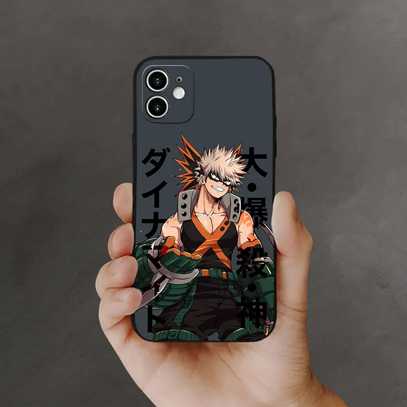 iphone 13 pro max cover Katsuki Bakugo My Hero Academia Silicone Black Matte Phone Case For IPhone 11 12 13 Mini Pro Max SE 2020 6S 7 8 Plus X Xr Xs best case for iphone 13 pro max