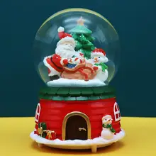Globo de neve de natal display decorativo com iluminação colorida para o escritório de vidro globo de neve globo de neve ornamento