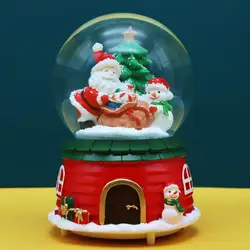 Présentoir décoratif de Globe de neige de noël avec éclairage coloré pour bureau, ornement de Globe de neige en verre 