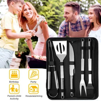 

Barbeque Kit BBQ Tools Set Stainless Steel Grill Cooking Kit Portable Barbeque Accessories Camping Outdoor Cooking Utensils #LR3