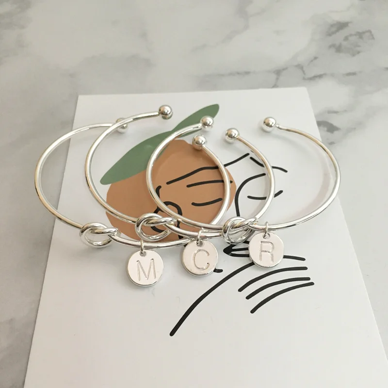 Браслеты для женщин с надписью Love Knot, розовое золото, серебро, подарочные браслеты с буквами для друзей, семьи, свадьбы