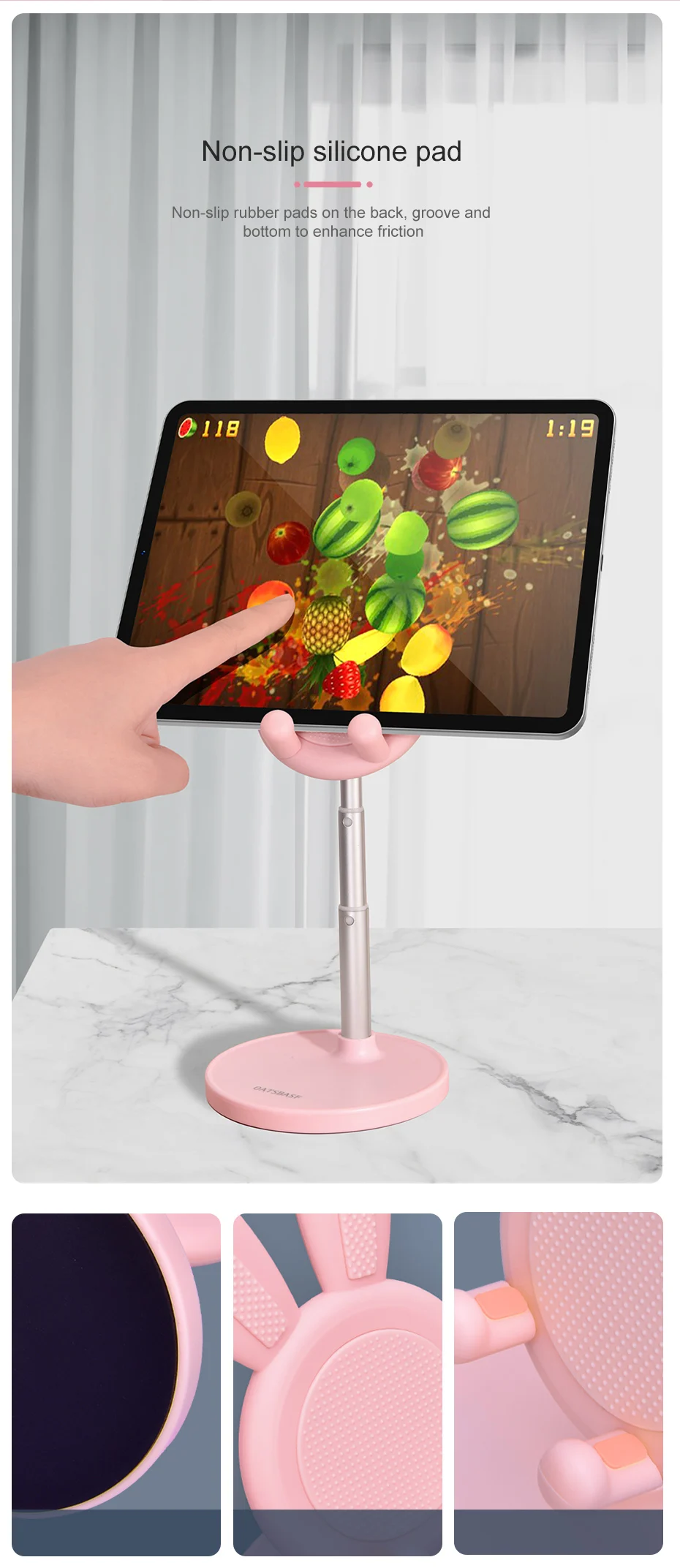 mobile phone stands for vehicle Oatsbasf Cute Bunny Phone Stand Holder Desktop Cell Phone Stand For iPhone 12 13 11 Xiaomi Tablet iPad Telescopic Switch Bracket phone holder for car