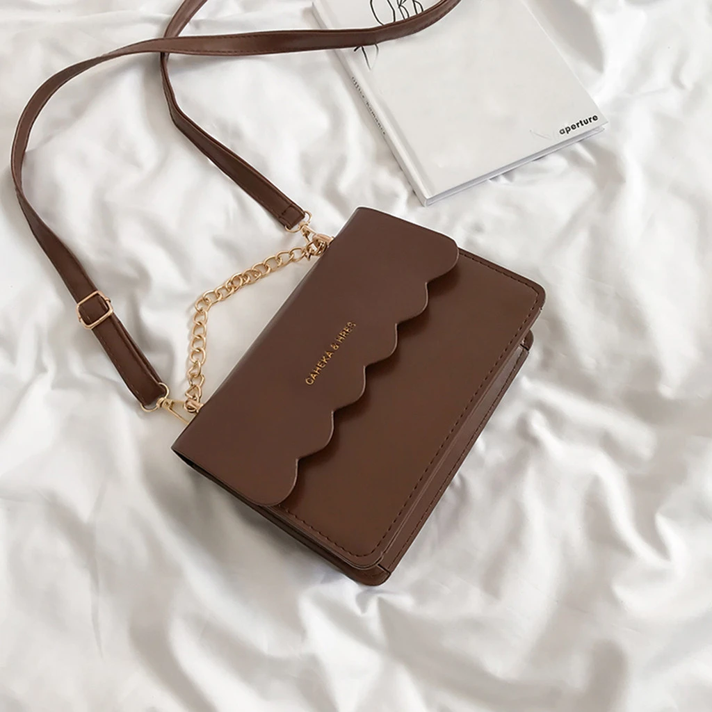 Simple Flap Shoulder Fashion Women Bag Leather Bags Girls Pure Color Mini Messenger Chest Cross Body Handbags Bolsa Feminina 820